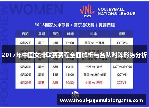2017年中国女排联赛赛程全面解析与各队对阵形势分析
