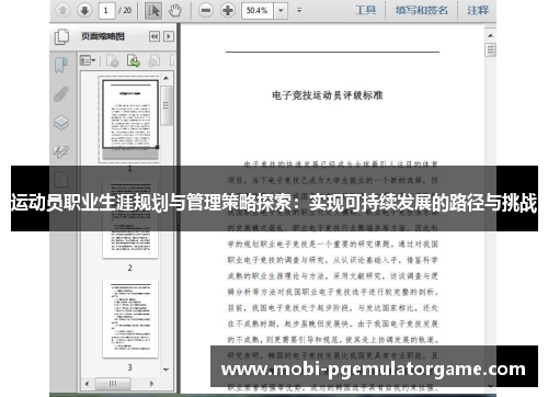 运动员职业生涯规划与管理策略探索：实现可持续发展的路径与挑战
