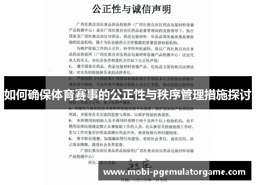 如何确保体育赛事的公正性与秩序管理措施探讨