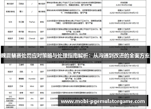 魏震禁赛处罚应对策略与处理指南解析：从沟通到改进的全面方案