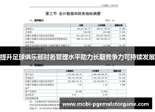 提升足球俱乐部财务管理水平助力长期竞争力可持续发展